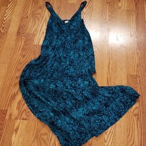 Maxi dress navy blue and teal